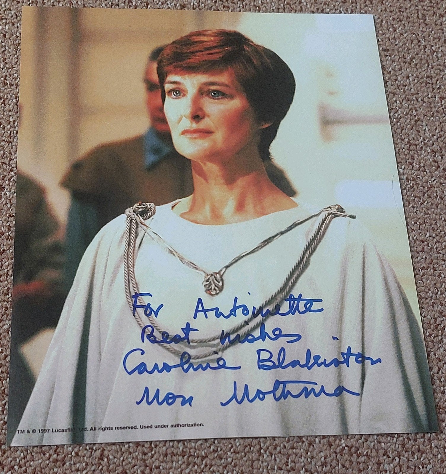 Handtekening Caroline Blakiston - Mon Mothma, Ophalen of Verzenden, Nieuw