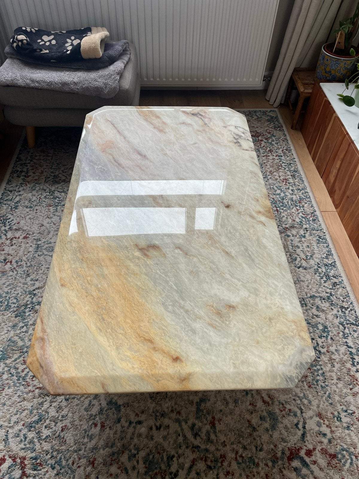 Marmeren Salontafel - 125x70x41cm, Overige materialen, Gebruikt, 100 tot 150 cm, 50 tot 100 cm