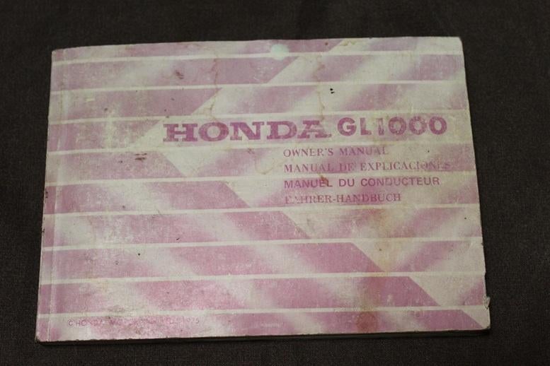 Honda GL1000 1975 motorcycle owner's manual Goldwing, Motoren, Handleidingen en Instructieboekjes, Ophalen of Verzenden, Honda
