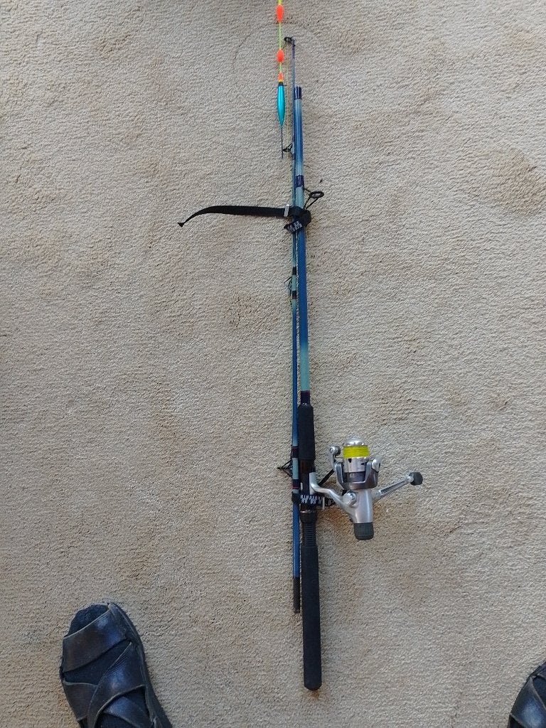 Hengel met molen en snoer 2 delig, Ophalen, Zo goed als nieuw, Complete hengel