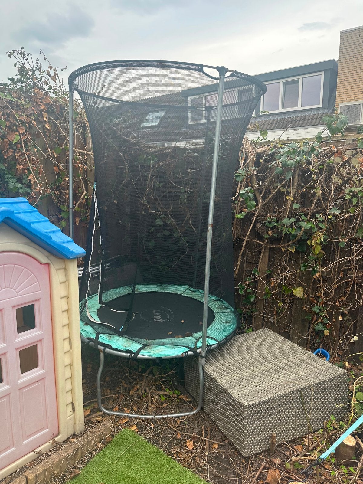 Gebruikte trampoline met veiligheidsnet, Ophalen, Gebruikt