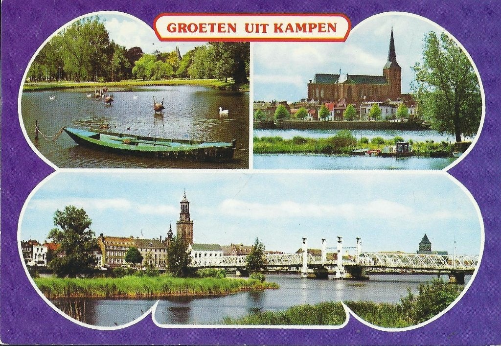 D101 Gelopen ansichtkaart groeten uit kampen, Ophalen of Verzenden, 1980 tot heden, Gelopen, Overijssel