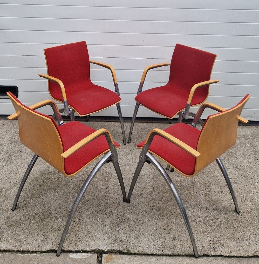 14 x Artifort Zeno vergaderstoelen kantine kantoor stoelen, Ophalen of Verzenden, Zo goed als nieuw, Rood, Vijf, Zes of meer stoelen