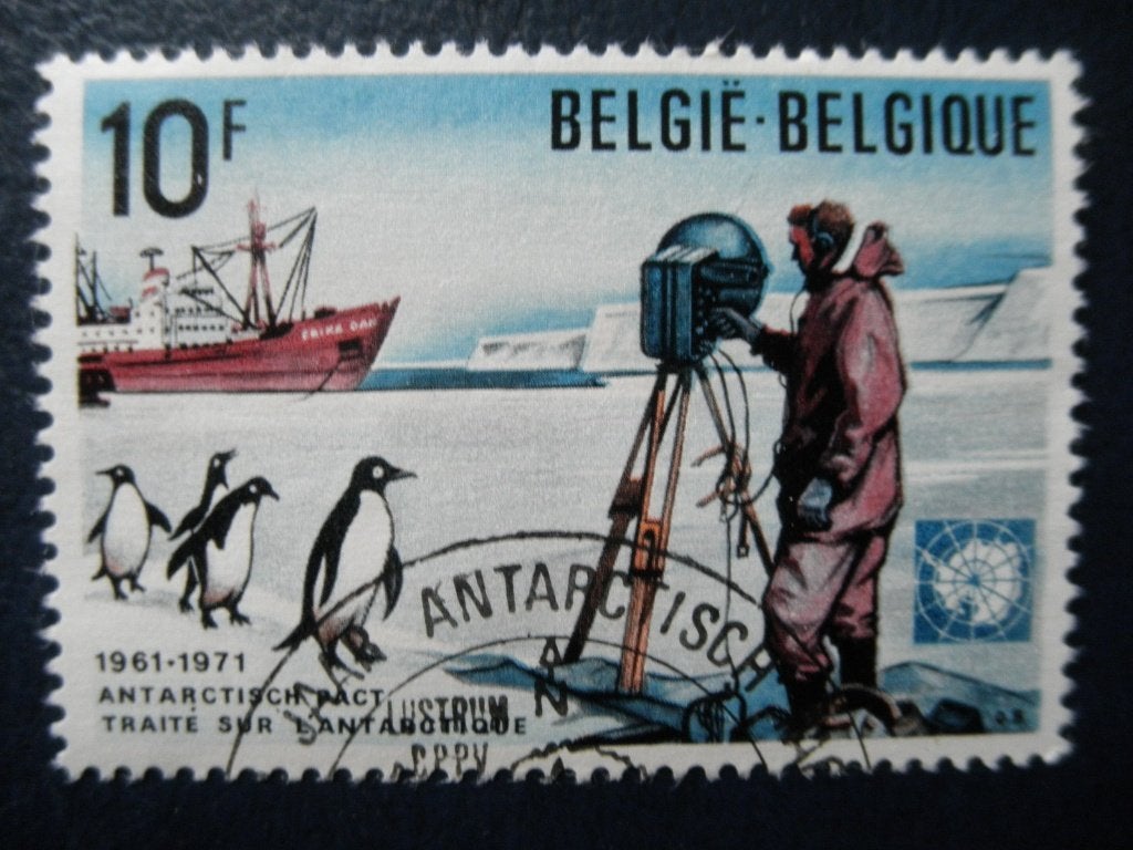 Postzegels België 1971 Antarctica vogels pinguins - cw. 0,50, Ophalen of Verzenden, Gestempeld, Scheepvaart