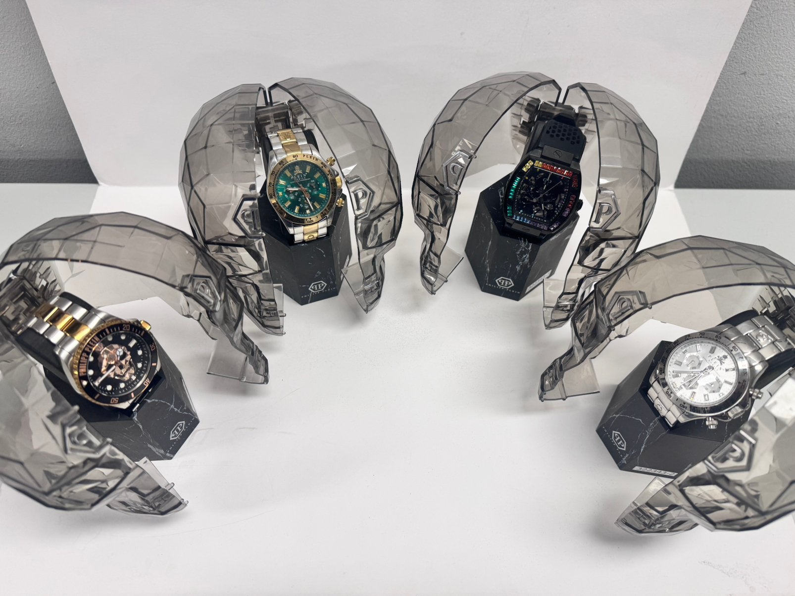 Philipp Plein Horloge 3 stuks aanwezig vanaf €189,-, Overige merken, Staal, Staal, Polshorloge