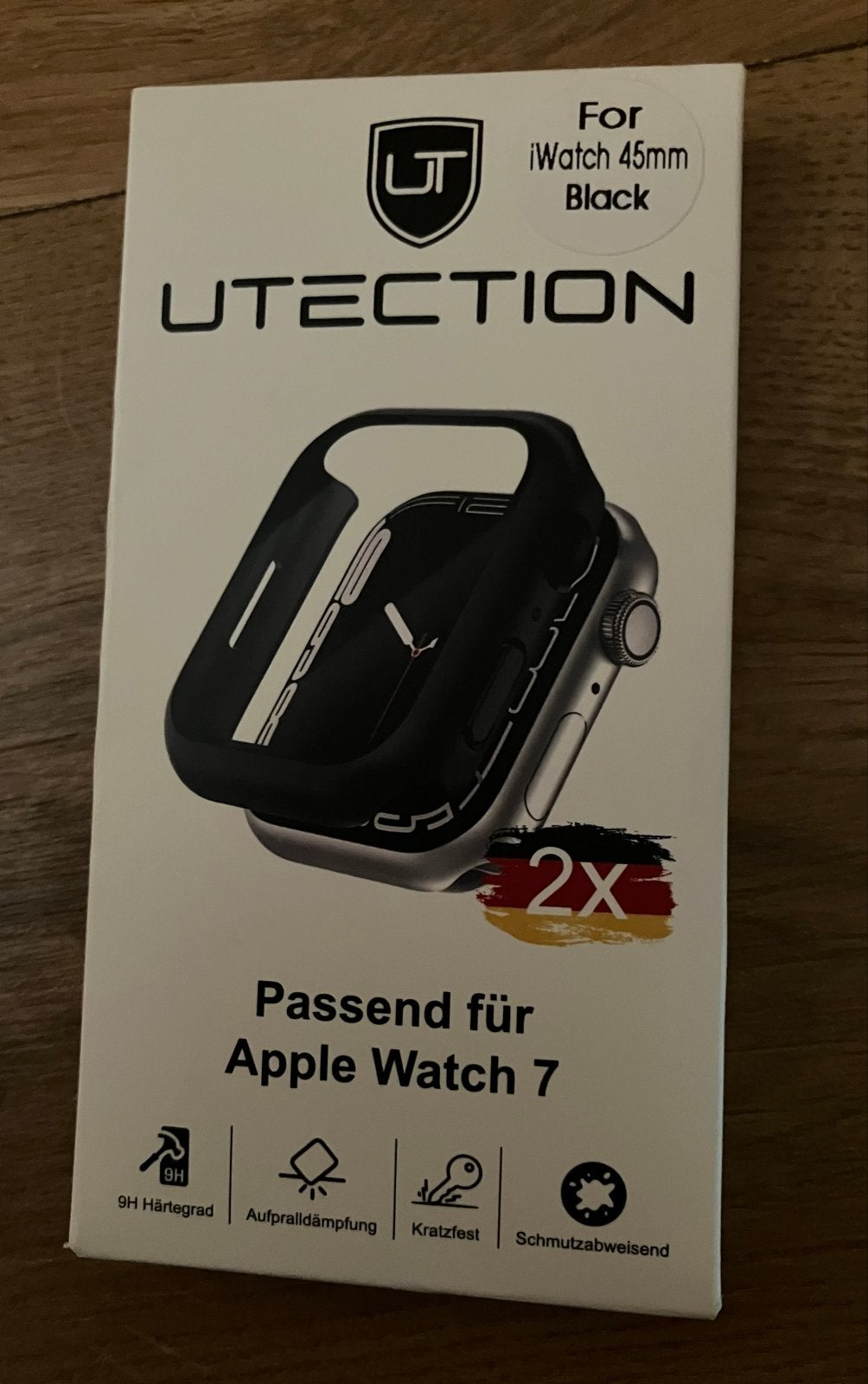 Utection Apple Watch 7 45mm Zwart Hoesje (2 stuks), Sieraden, Tassen en Uiterlijk, Ophalen of Verzenden, Nieuw, Overige merken