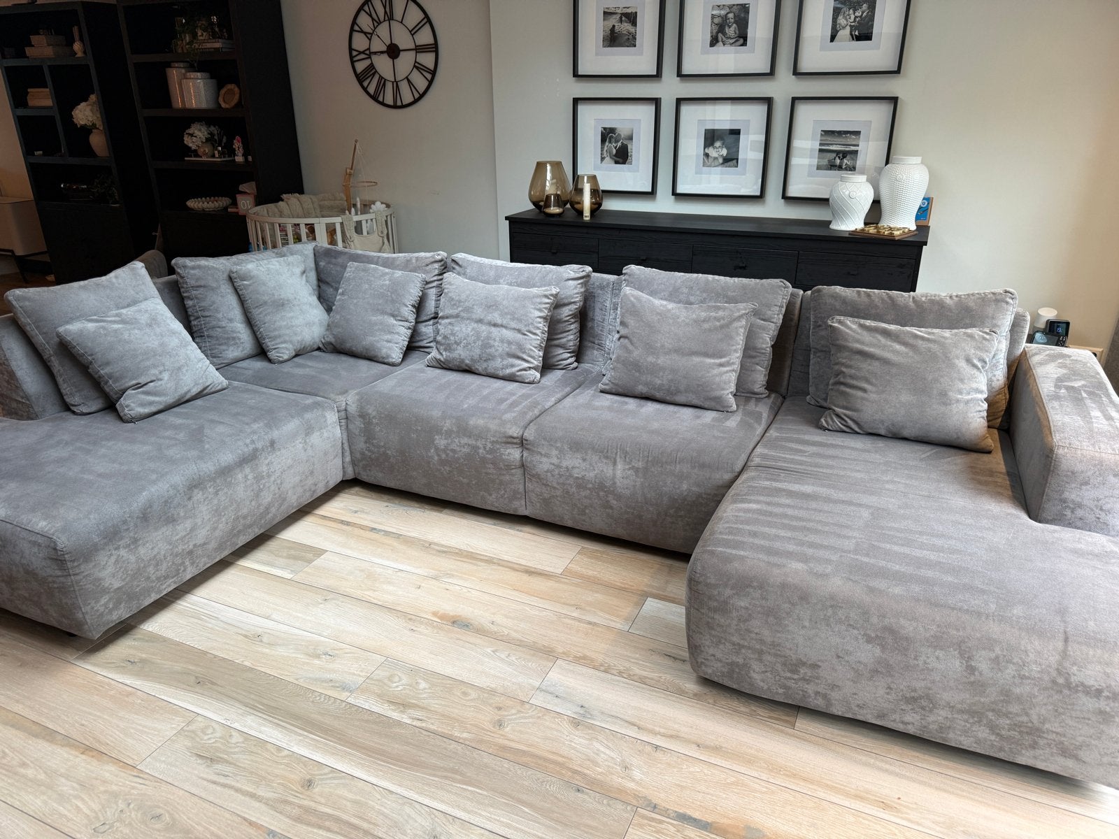 Urban Sofa Bank Arctic Grey - Zo goed als nieuw, Urban sofa, Hoekbank, 300 cm of meer, Ophalen of Verzenden