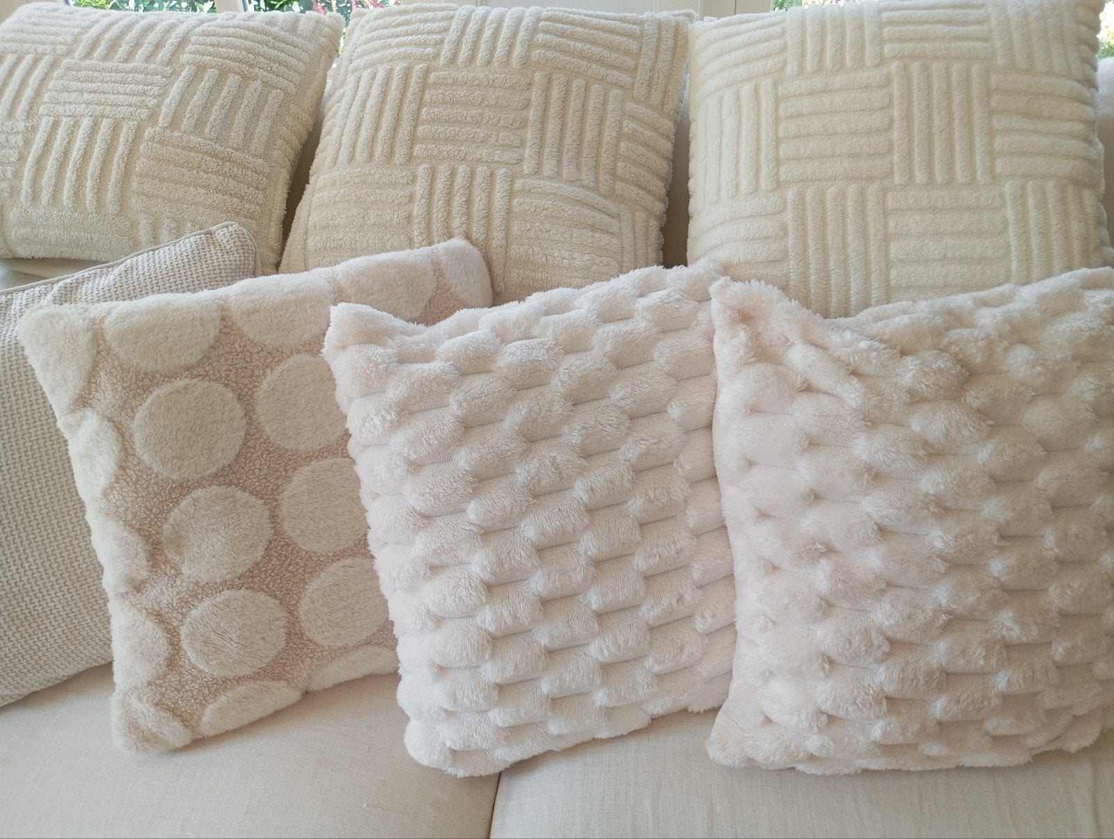 Diverse ongebruikte nieuwe kussens 45 x 45 cm.1 plaid, Ophalen, Nieuw, Stof, Strak/landelijk/industrieel