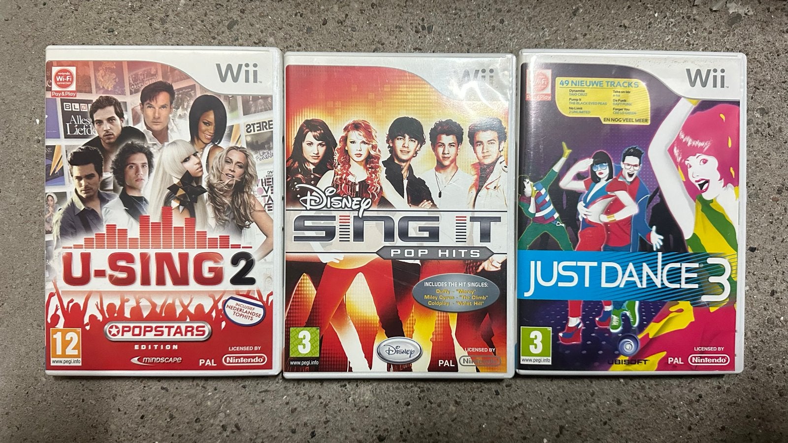 Wii Games: U-Sing 2, Disney Sing It, Just Dance 3, Muziek, Gebruikt, Eén computer, Ophalen of Verzenden