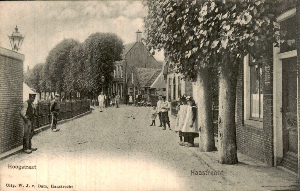Haastrecht - Hoogstraat - Straatzicht, Ophalen of Verzenden, Voor 1920, Ongelopen, Zuid-Holland