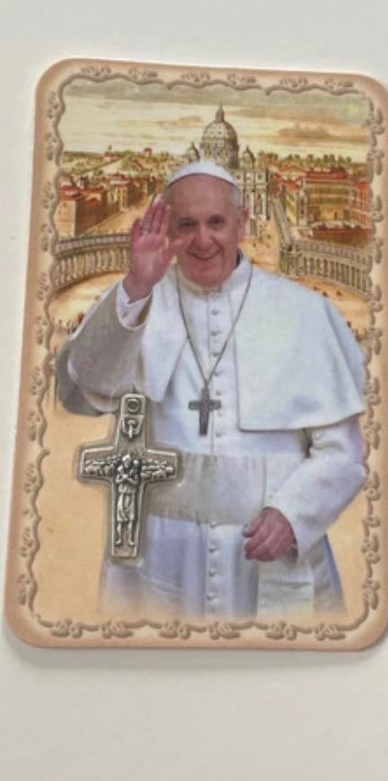 Paus Franciscus Aandenken Kruisje en Rozenkrans, Ophalen of Verzenden
