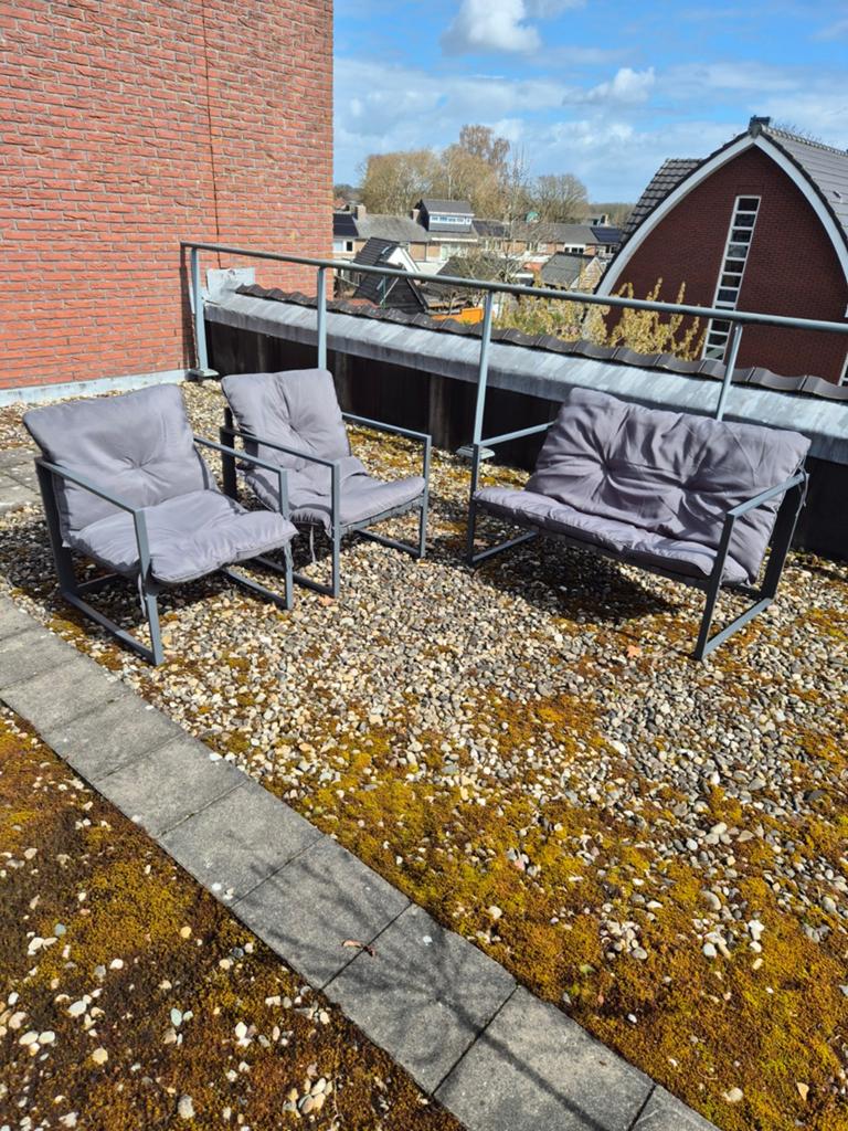 Te koopzgan lounge set tuin/ balkon, Tuin en Terras, Ophalen of Verzenden, Zo goed als nieuw, Kunststof
