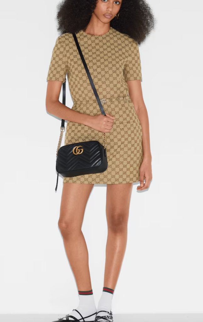 GUCCI Marmont zwart schouder crossbody bag tas, Ophalen of Verzenden, Zo goed als nieuw, Zwart, Handtas