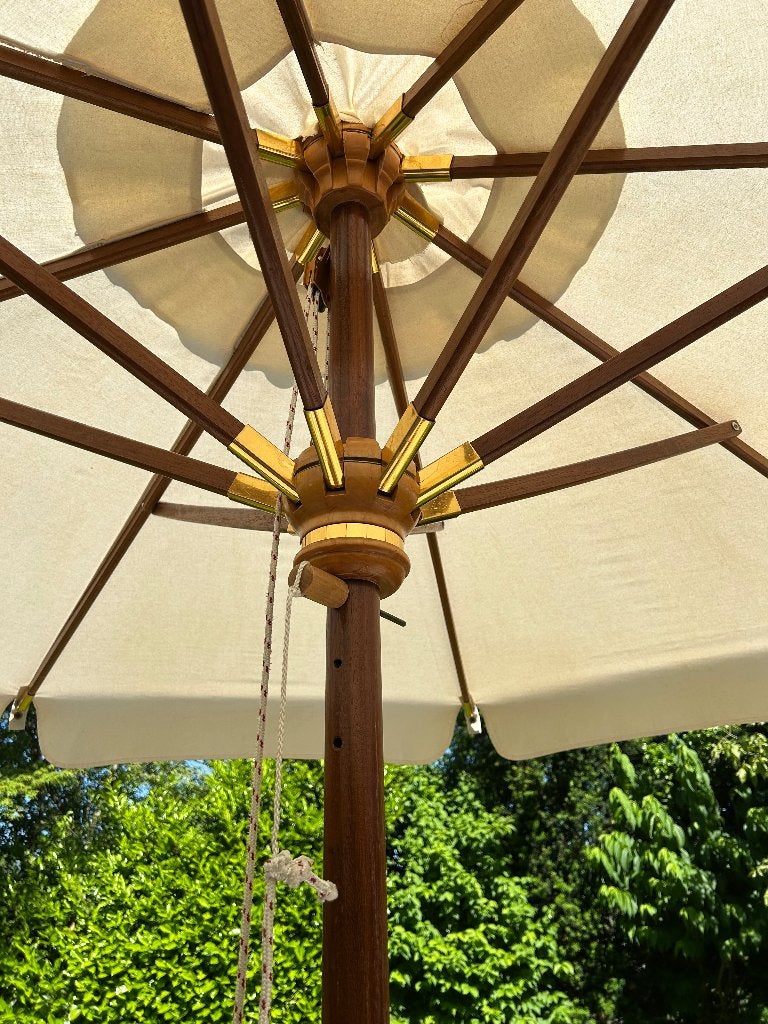 Tuinparasol van hout, Tuin en Terras, Ophalen, Gebruikt, 2 tot 3 meter, Stokparasol
