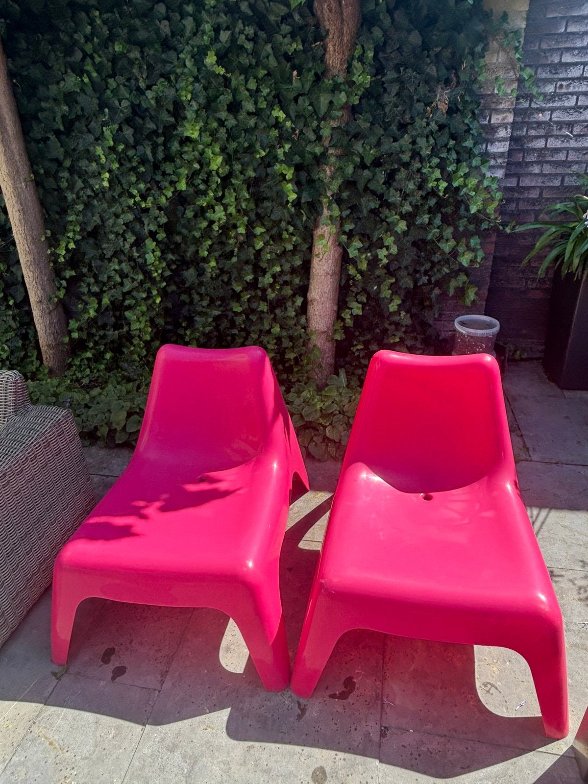 IKEA PS Vågö design tuinstoelen roze set van 2, Ophalen, Gebruikt, Kunststof