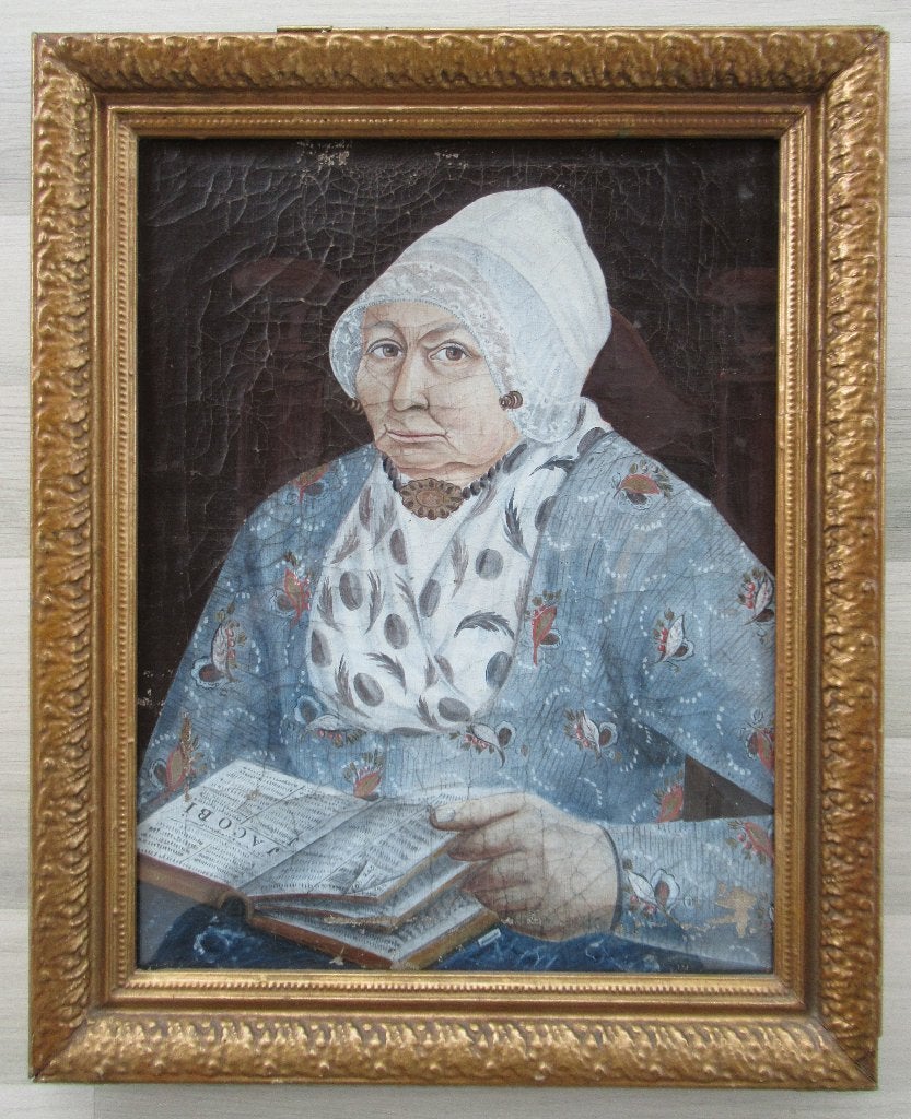 J. Jacobi(?): Vrouw met boek, 1810 - 1830, Antiek en Kunst, Ophalen of Verzenden