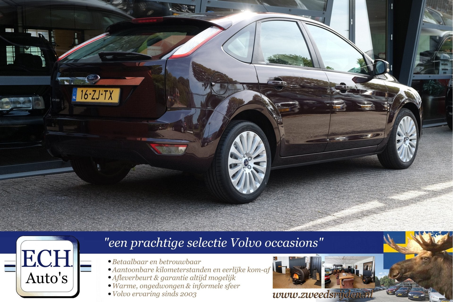 Ford Focus 1.6 Titanium (bj 2008), Auto's, 1596 cc, Gebruikt, Zwart, 620 kg