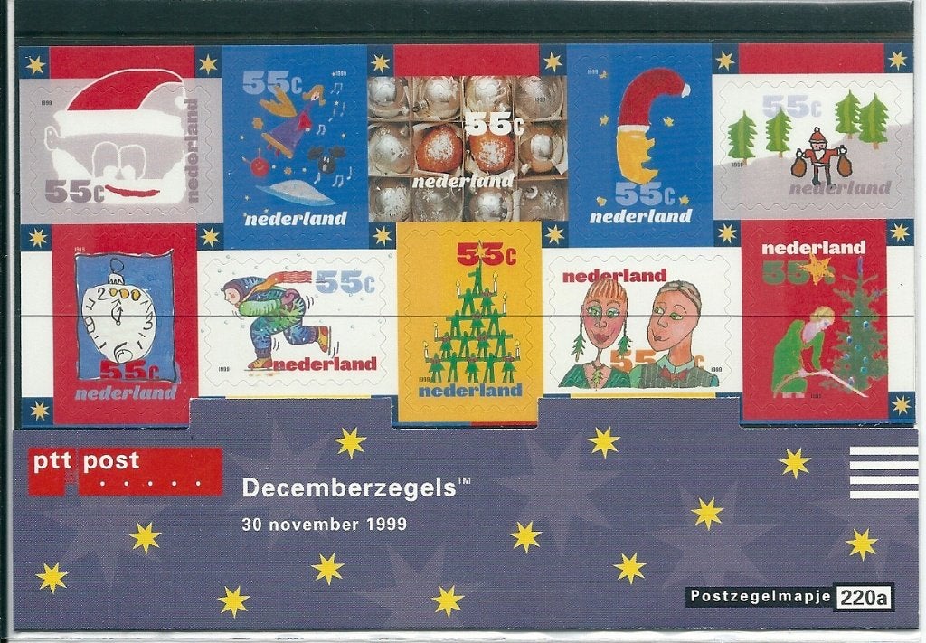 Postzegelmapje nummer 220a - Decemberzegels - jaar 1999., Verzenden, Na 1940, Postfris