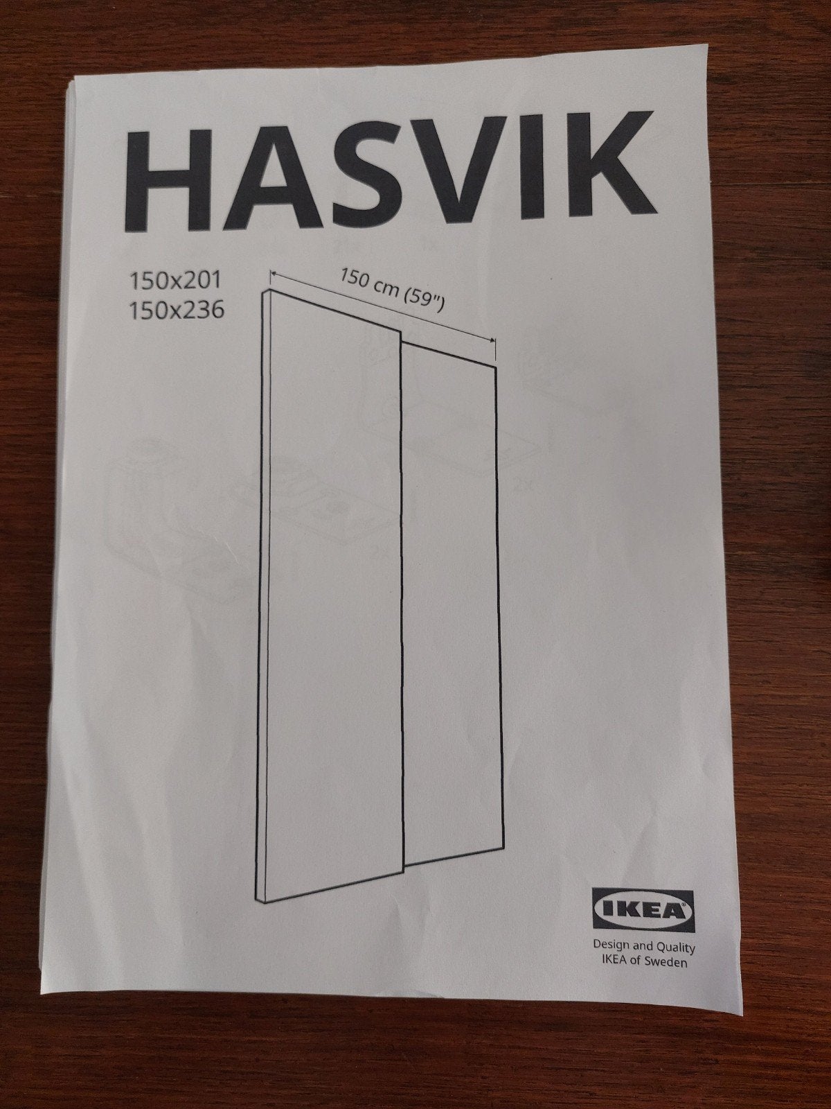 Ikea HASVIK kastdeuren wit 150x236 cm incl. materiaal, Overige materialen, Gebruikt, 100 tot 150 cm, 200 cm of meer