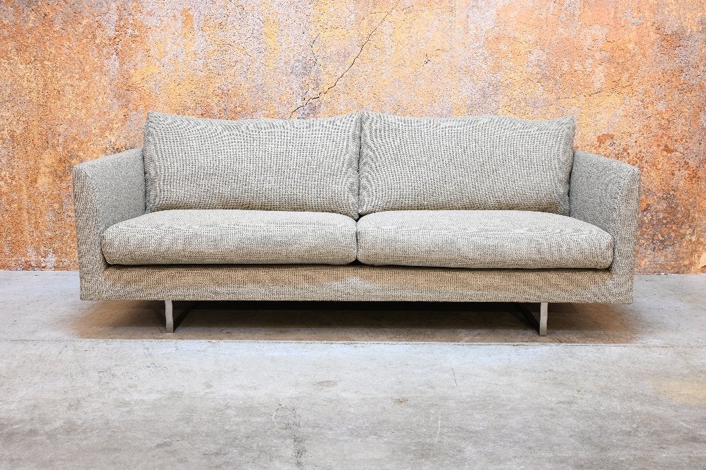 NIEUW beklede Montis Axel design bank in beige stof, Montis, 150 tot 200 cm, Montis, Driepersoons