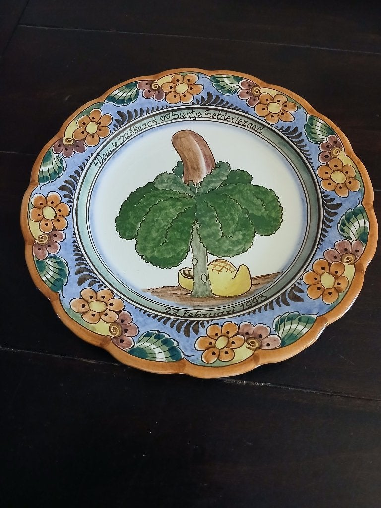 Decoratieve wandbord met afbeelding,28cm, Antiek en Kunst, Ophalen of Verzenden