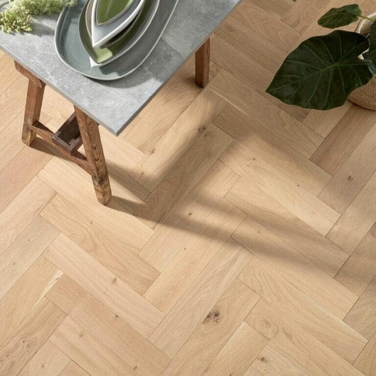 Eiken visgraat vloer, legklaar geolied!, Ophalen, Nieuw, 75 m² of meer, Parket