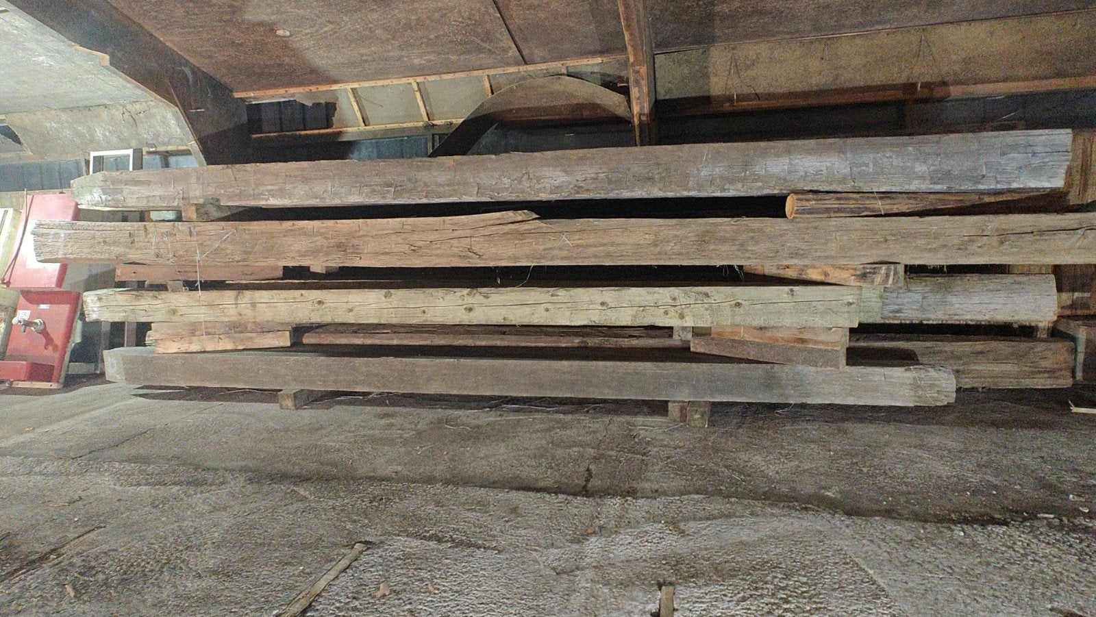 Zware oude hardhouten balken / dukdalfhout / bintwerk, Ophalen, Gebruikt, 250 cm of meer, Overige typen