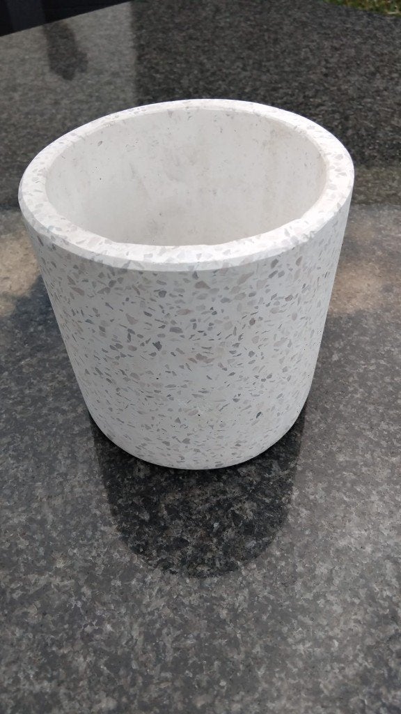 Bloempot (12 cm hoog), Ophalen, Rond, Nieuw, Aardewerk