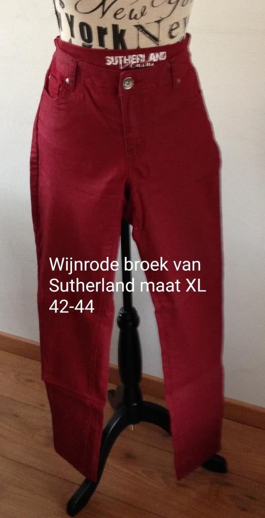Wijnrode broek van Sutherland maat XL (42-44), Sutherland, Maat 42/44 (L), Ophalen of Verzenden, Zo goed als nieuw