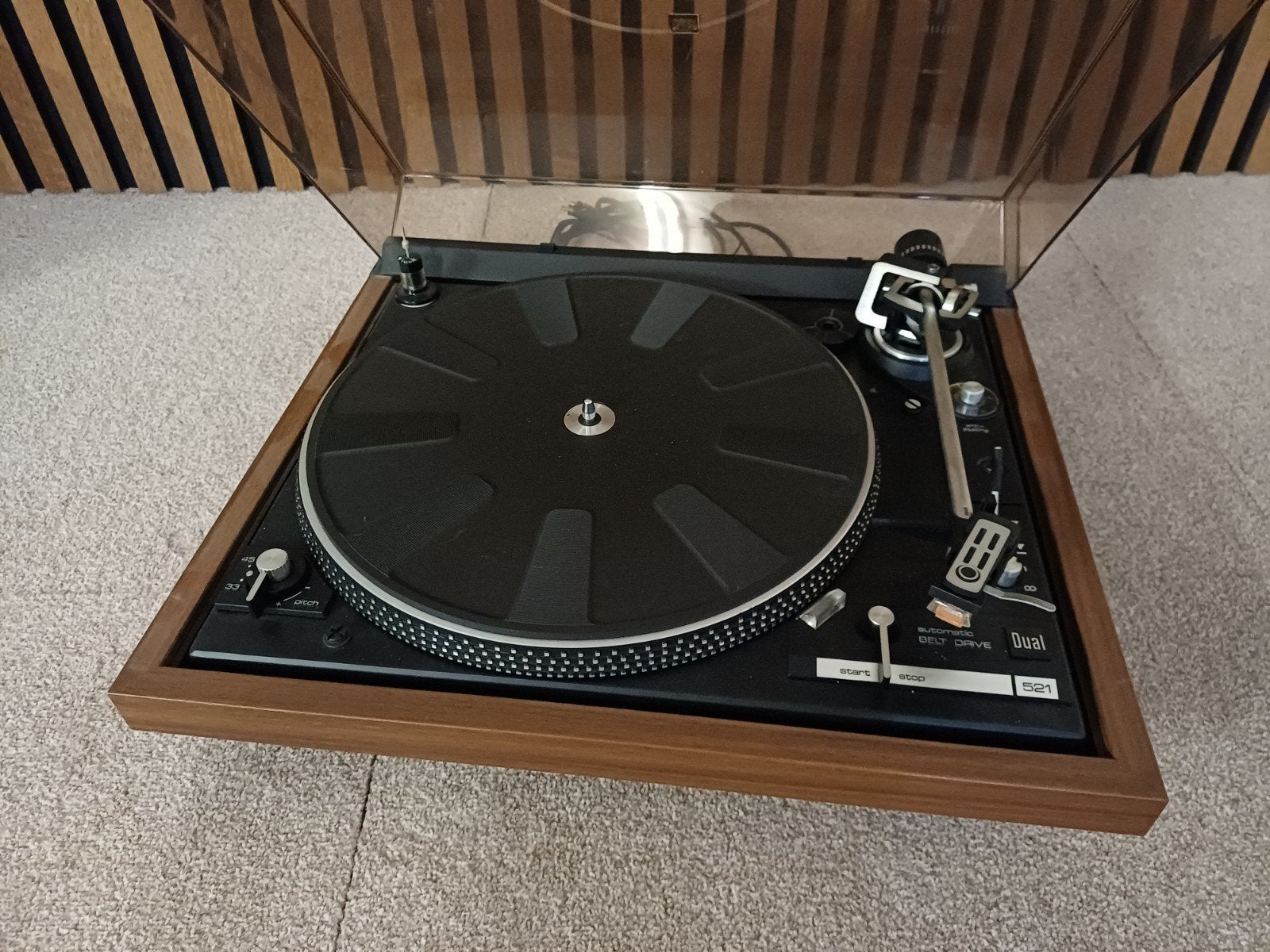 Dual 521 Platenspeler - Klassieke Belt Drive Draaitafel, Gebruikt, Automatisch, Ophalen of Verzenden, Platenspeler