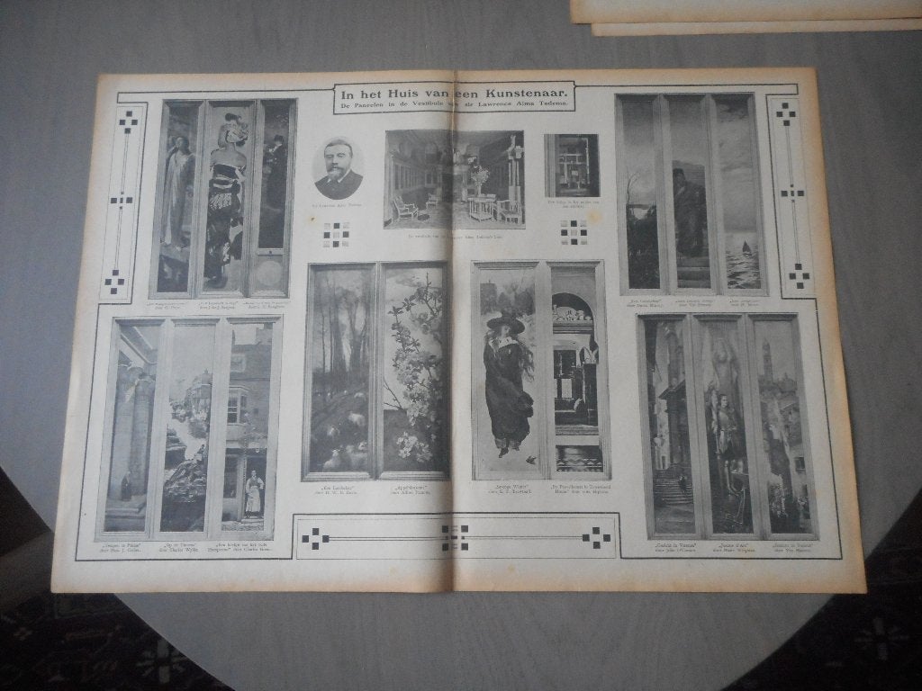 Alma Tadema. Kunstschilder. 1909., Verzamelen, Ophalen of Verzenden, Voor 1920, Nederland, Knipsel(s)
