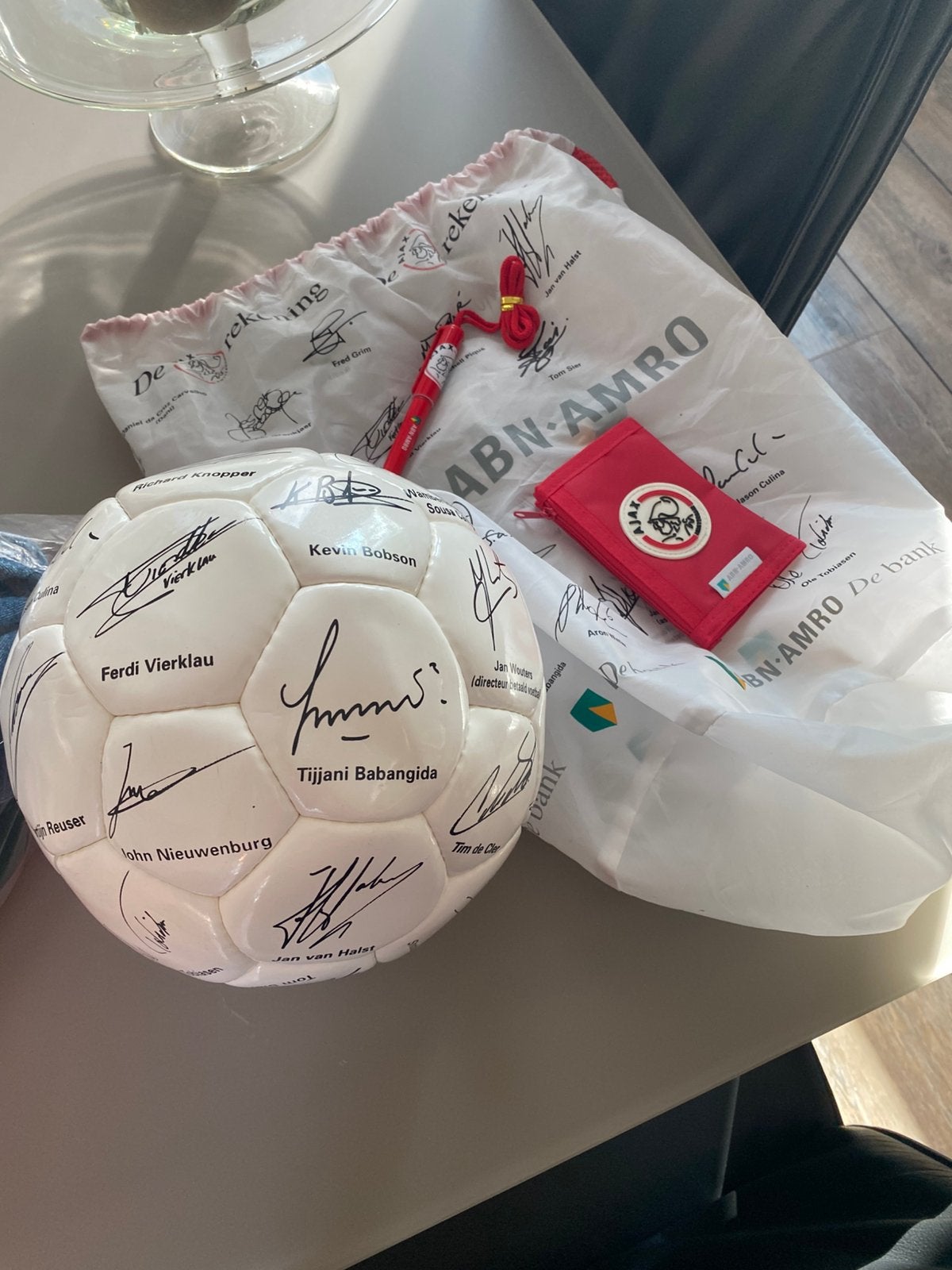 Ajax bal, pen, hoofdkapje en portemonnee. Collectorsitems., Ophalen, Nieuw, Bal