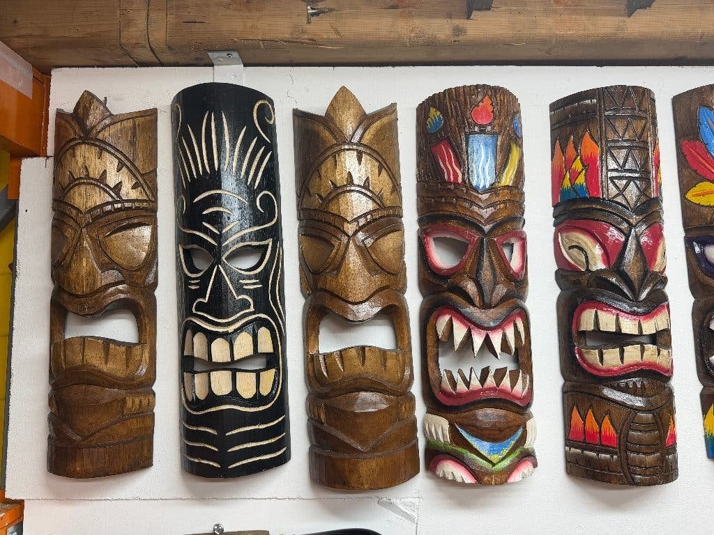 Tiki masker 50cm van hout verschillende modellen!, Ophalen of Verzenden