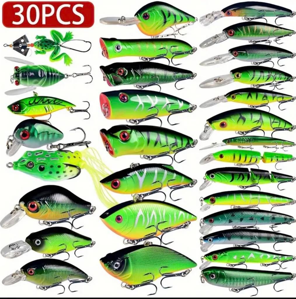 NIEUW: 30 stuks kunstaas roofvis, baars, snoek, meerval, Ophalen of Verzenden, Nieuw, Complete set