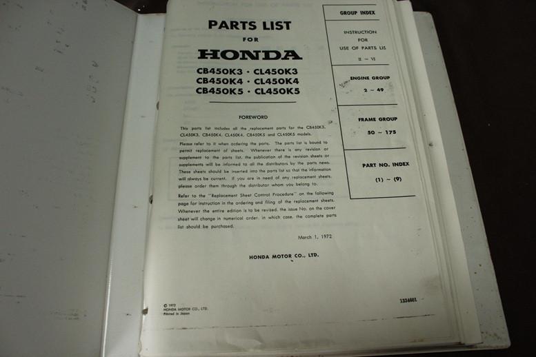 Honda CB450 CL450 K3 K4 K5 parts list onderdelen boek Kopie, Motoren, Ophalen of Verzenden, Honda