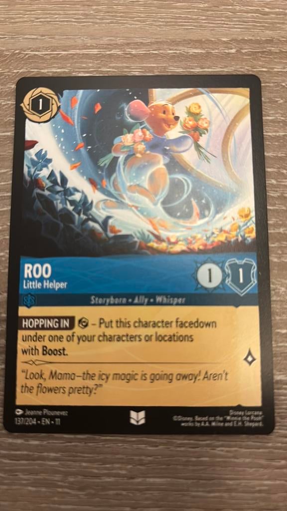Disney Lorcana Roo little helper 137-204 11WSP nonfoil, Ophalen of Verzenden, Zo goed als nieuw, Losse kaart