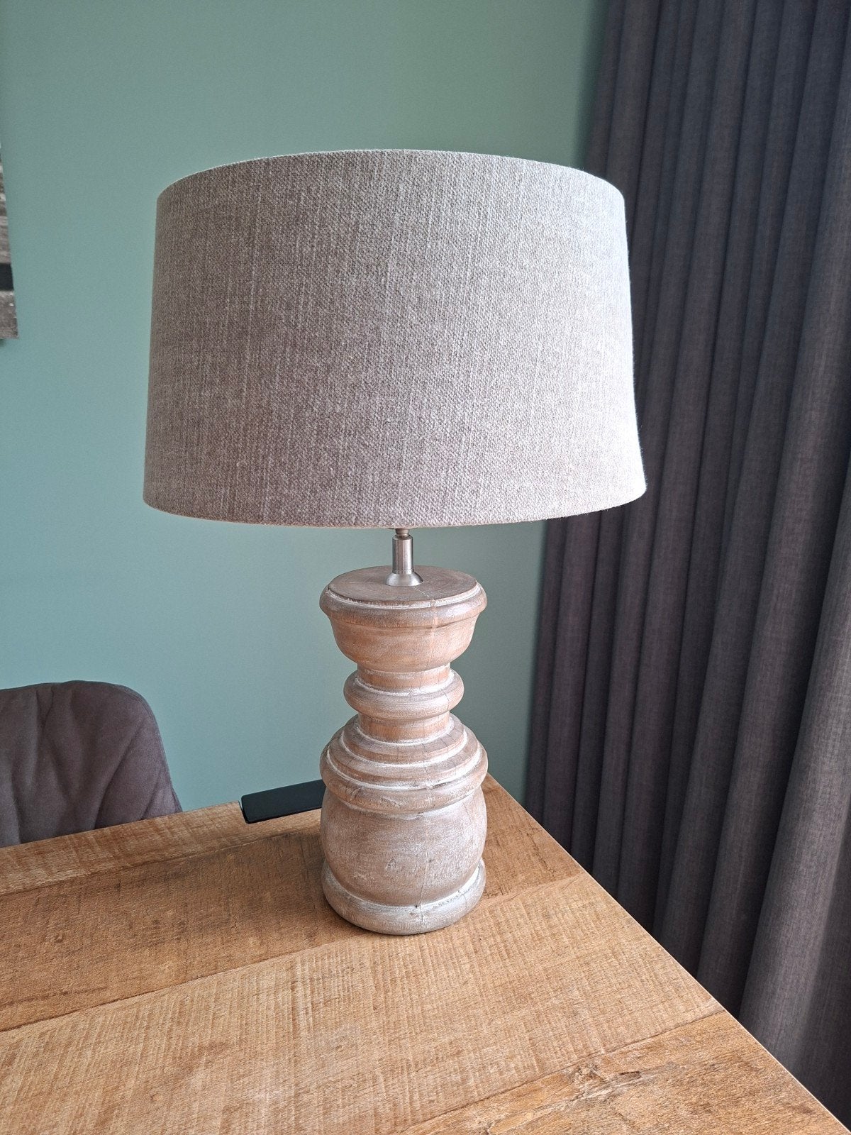 Mooie schemerlamp, taupe kleurig, Ophalen, Zo goed als nieuw, Stof, Minder dan 50 cm