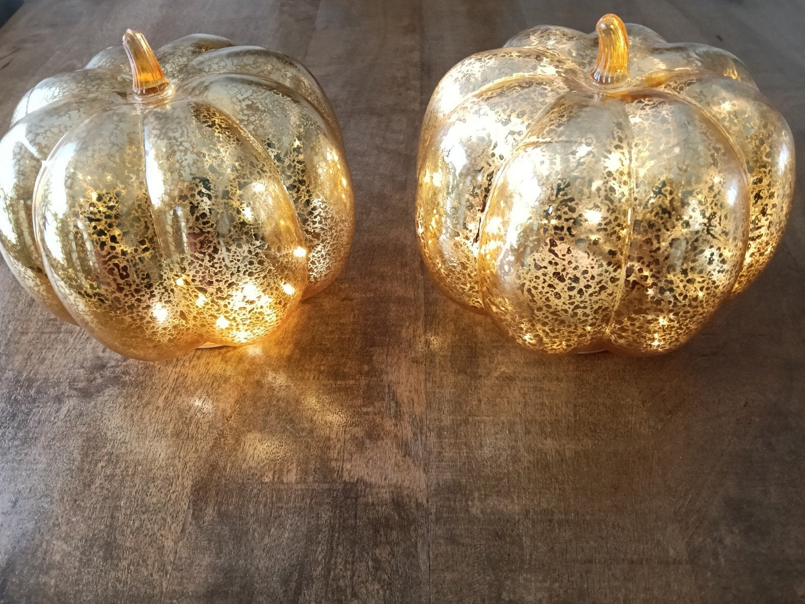 pompoenen van glas, 2 st.., Ophalen, Glas, Goud