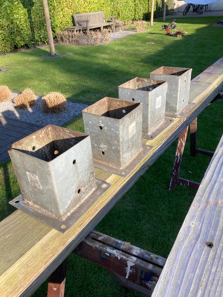 4 Paalhouders 12 x 12 cm., Ophalen, Minder dan 180 cm, Palen