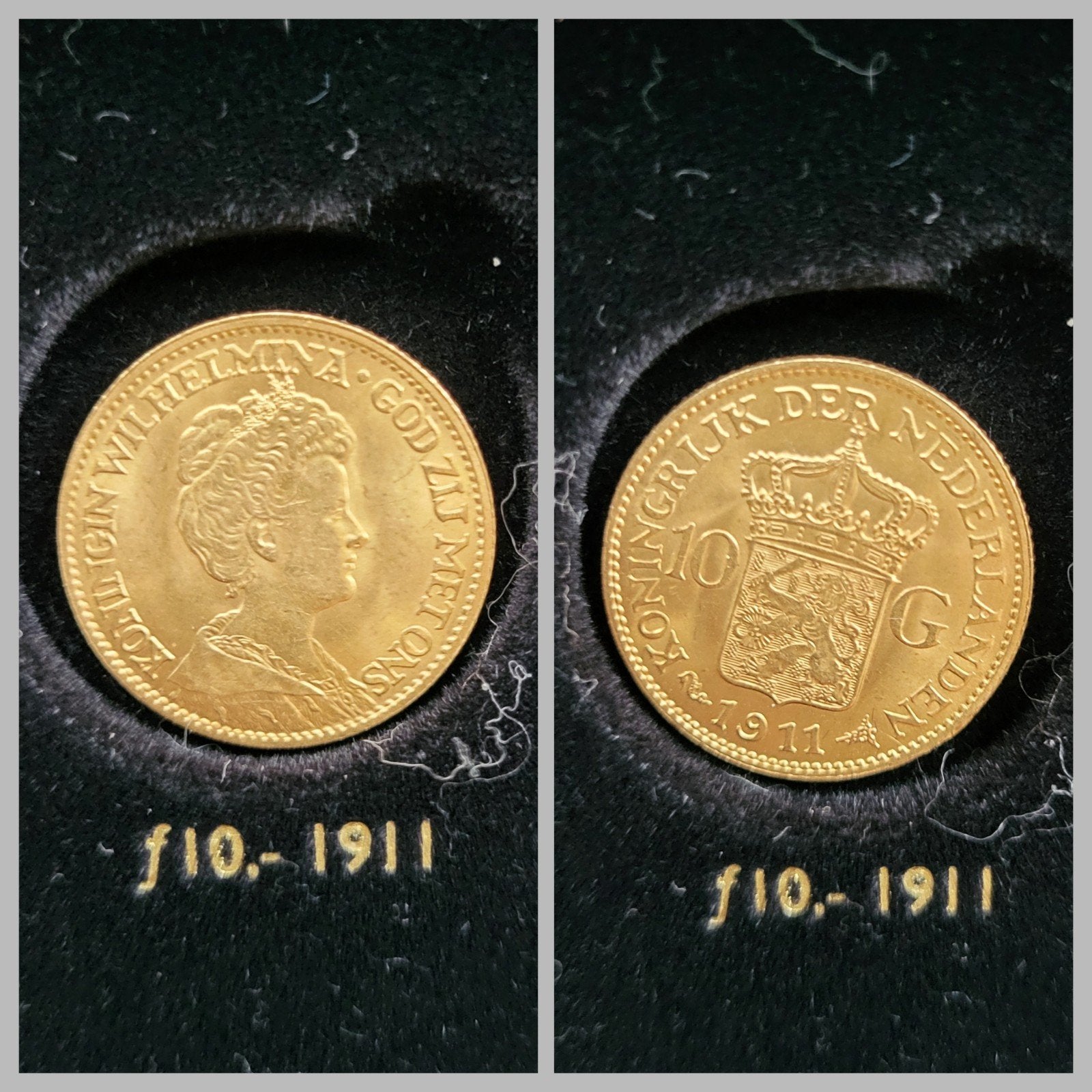 Gouden tientje uit 1911 Wilhelmina, Koningin Wilhelmina, Losse munt, Goud, Overige waardes