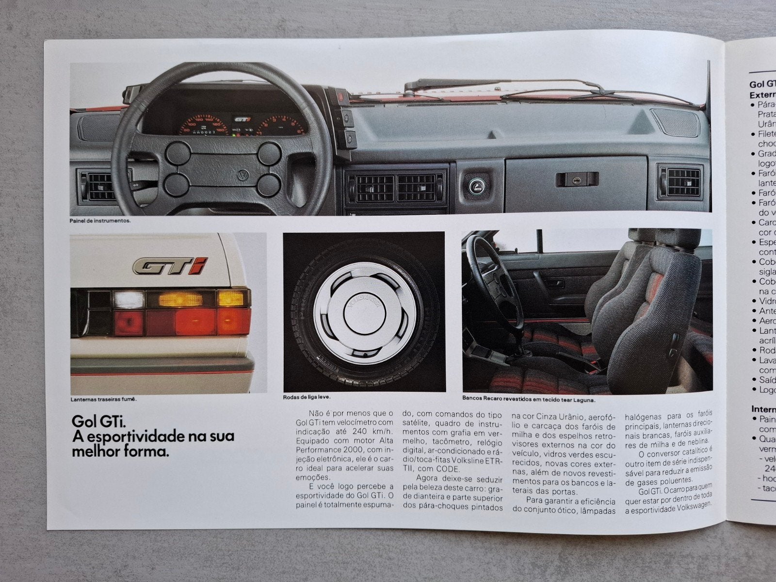 Braziliaanse Volkswagen Gol GTi folder - 1992, Ophalen of Verzenden, Zo goed als nieuw, Volkswagen