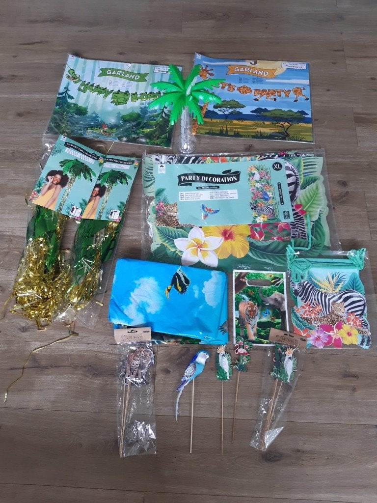 Tropisch, Oerwoud Feest, Verjaardag, kinderfeest versiering, Ophalen, Zo goed als nieuw, Versiering, Overige