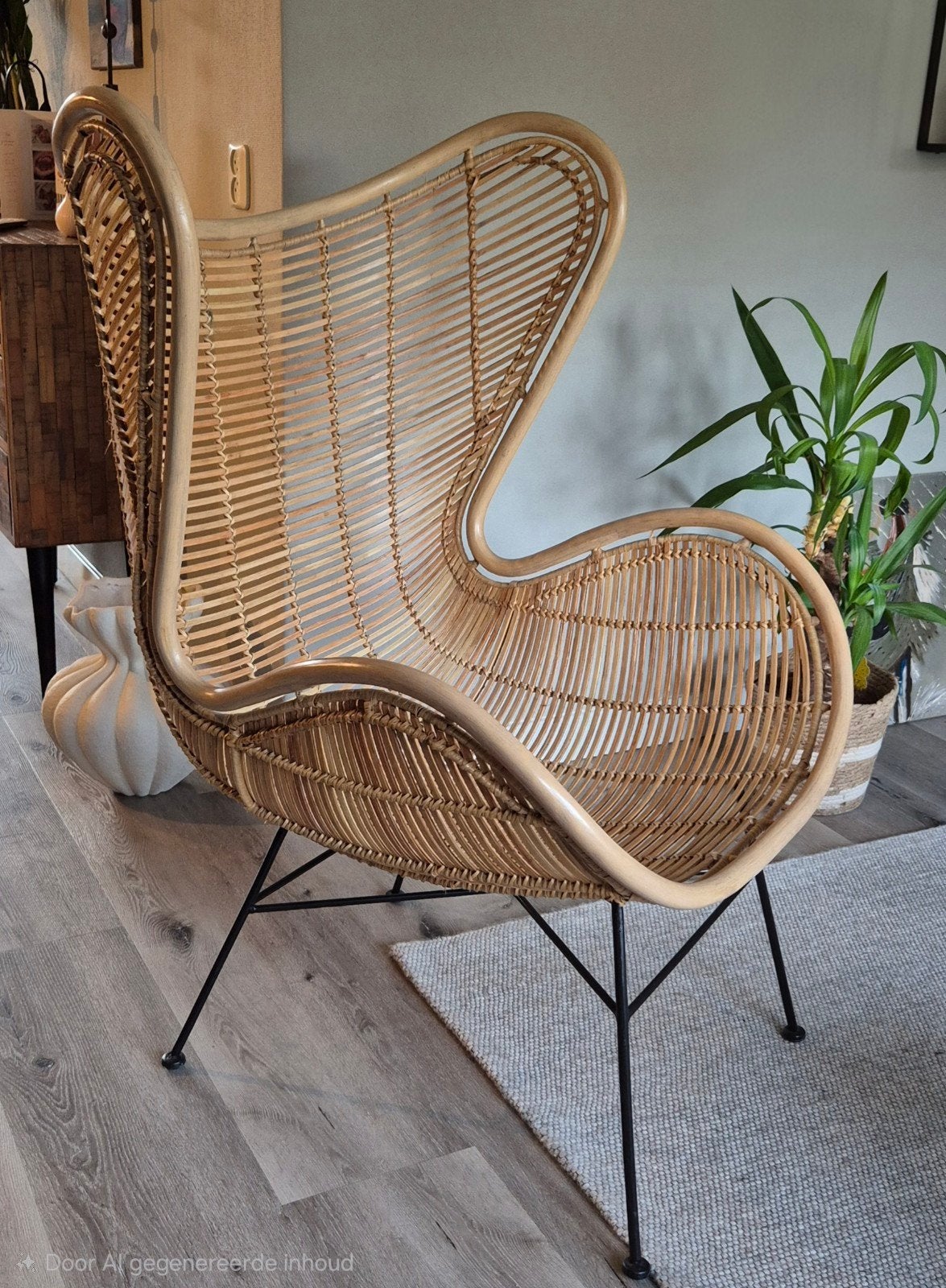 HKliving Rotan Egg Chair - Stijlvol, Ophalen, Gebruikt, Bohemian, Modern, Scandinavisch, Bruin