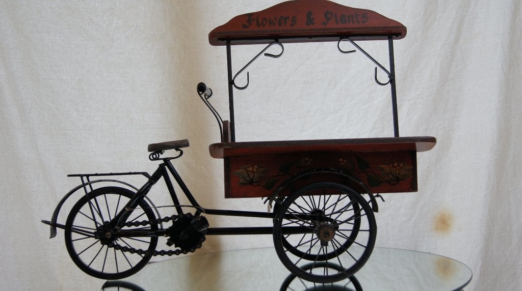 Decoratieve Fiets met Bloemen & Planten Karretje, Antiek en Kunst, Ophalen of Verzenden