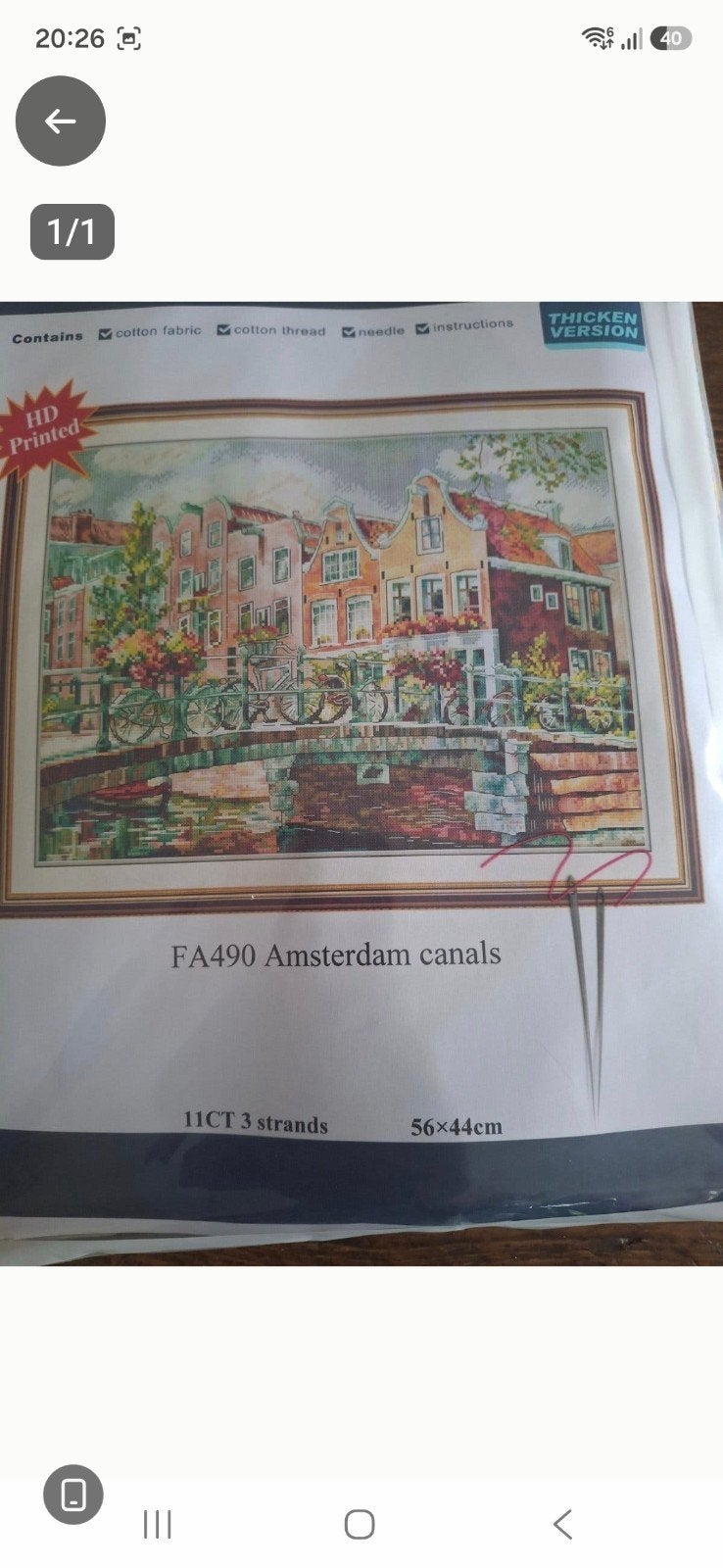 Borduurpakket Amsterdamse grachten - FA490, Ophalen of Verzenden, Nieuw