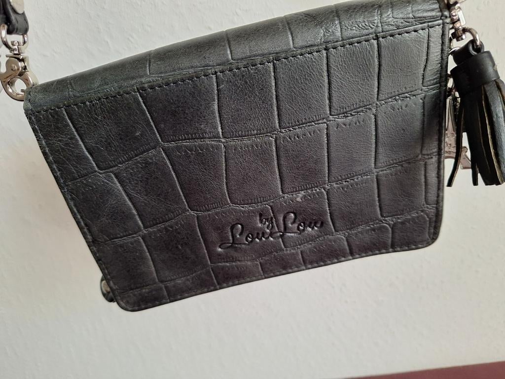 LouLou by LouLou Smart Little Bag Zwart Croco, Ophalen of Verzenden, Zo goed als nieuw, Zwart, Schoudertasje
