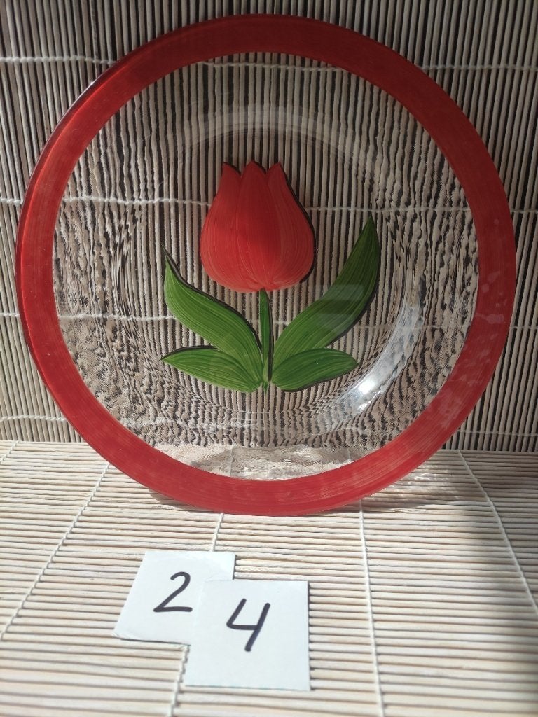 Prachtige vintage glazen bord, Antiek en Kunst, Ophalen of Verzenden
