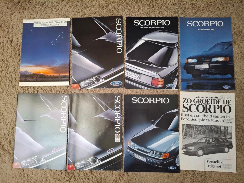 Uitgebreid lot autofolders Ford Scorpio mk1, Verzenden, Gelezen, Ford