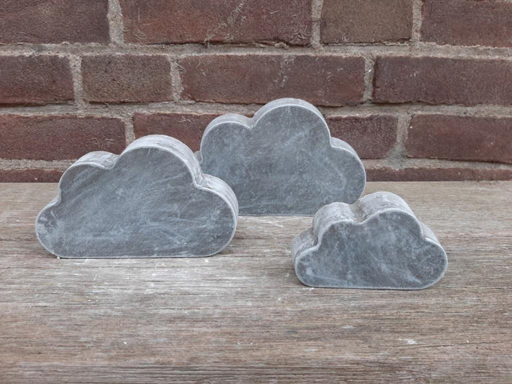 3 betonnen wolkjes tuinbeelden beton wolken, Ophalen of Verzenden