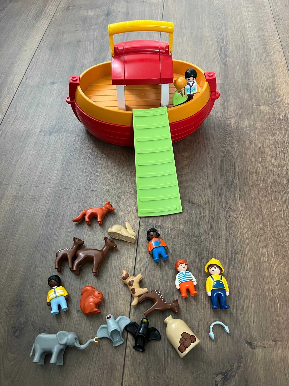 Playmobil 1.2.3. Ark van Noach met figuren en dieren, Gebruikt, Complete set, 1.2.3, Ophalen of Verzenden